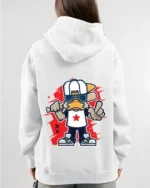 Angry bunny printed hoodie - Image 5