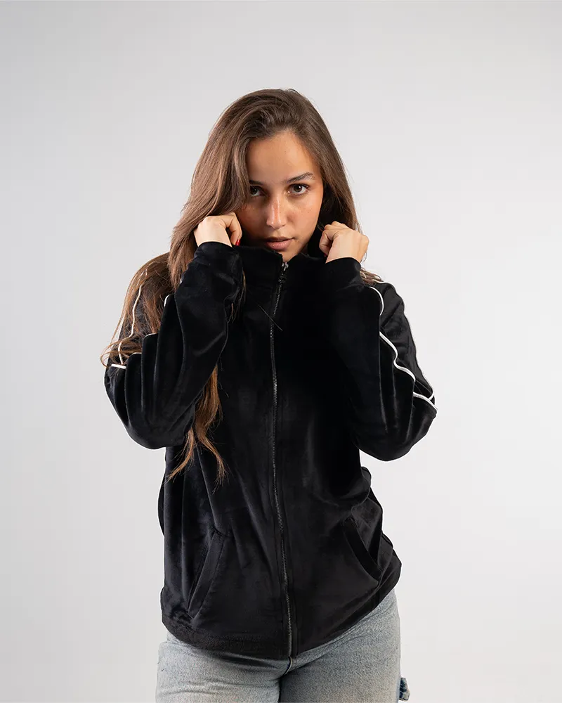 amaranth-1 Basic Adults Velvet Plain Jacket - Image 1
